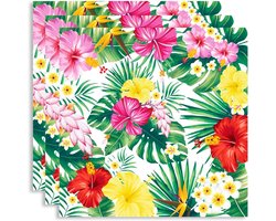 Hawaii Feestdecoratie Servetten - 20 Stuks voor Tropische Feesten, Verjaardagen en Barbecues
