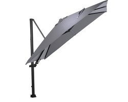 Hawaii Lumen parasol - lichtgrijs doek - incl. 90 kg voet en hoes