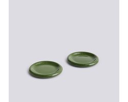 Hay AC459-A668-AI60-02AY Barro plate set of 2 Ø18 x H2.4 cm terracotta material/green colour