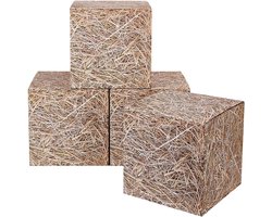 Hay Bales Paper Boxes Decor - Rustic Western Cowboy Party Decorations - Farm Hay Photo Booth Props - Fake Wooden Grain Straw Boxes - Cowboy Theme Party Decor Halloween