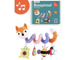 HAYALI Boxspiraal Speelgoed Baby 0 Jaar voor Babybox/Kinderwagen - Autostoelspeeltje Jongen & Meisje - Activiteitenspiraal Knuffel- Oranje