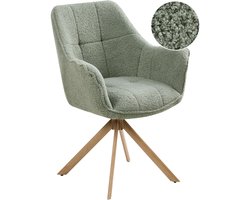 HAYDEN - Eetkamerstoel - Lichtgroen - Bouclé