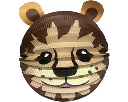 Haza Lampion leeuw - 20 cm - bruin - papier - Sint maarten/kinderfeestje lampionnen