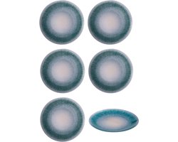 Hazel & Bos Juntos Azul dinerbord - bordenset 6 persoons - serviesset - 27 cm - porselein