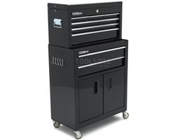 HBM Compacte Gereedschapswagen Inclusief Opzetkast (Zwart)