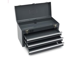 HBM gereedschapskist met 3 laden, grijs