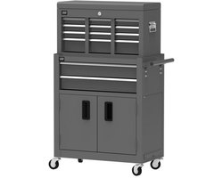 HBM gereedschapswagen inclusief opzetkast, grijs, model 2