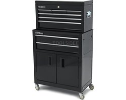 HBM gereedschapswagen inclusief opzetkast, zwart, model 2