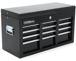 HBM opzetkast zwart model 2, 6 laden, gevuld, 60 x 26 x 34 cm