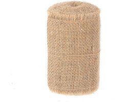 HBX Natural Living Decoratie lint - jute - rol - 500 x 10 cm - decoratielint stof - hobby