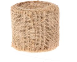 HBX Natural Living Decoratie lint - jute - rol - 500 x 5 cm - decoratielint stof - hobby