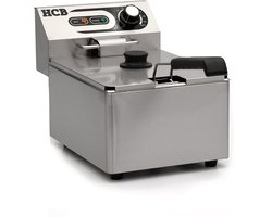 HCB® - Professionele Horeca frituurpan - Friteuse - 5.5 liter - 230V - RVS / INOX frietketel - frietpannen - frietpan - 42x26.5x29 cm (DxBxH) - 3000W - 2586