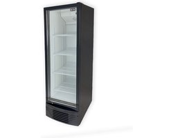 HCB® - Professionele Horeca Glasdeur koelkast - 1 deur - 350 liter - 230V - Koeling met glazen deur - Flessenkoelkast - Drankenkoelkast - 62x59.5x191.5 cm (DxBxH) - 76 kg - Frigo - 7945