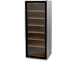 HCB® - Professionele luxe Wijnkoelkast voor 137 flessen - Wijnklimaatkast met houten lades - Vrijstaand wijn koelkast - Klimaatkast - Wijnkast - Wijnfrigo koeler - 75 kg - Frigo - 6818