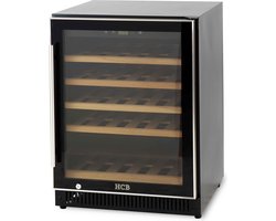 HCB® - Professionele luxe Wijnkoelkast voor 51 flessen - Wijnklimaatkast met houten lades - Vrijstaand wijn koelkast - Klimaatkast - Wijnkast - Wijnfrigo koeler - 49 kg - Frigo - 6809