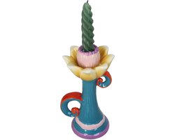 HD Collection Kaarsenhouder Bloemen Aardewerk 12x11.5x21.5cm