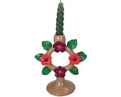 HD Collection Kaarsenhouder Bloemen Polyresin 17x9,9x19cm