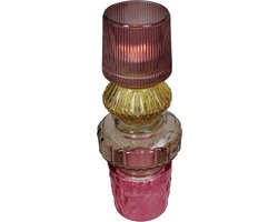 HD Collection Kaarsenhouder Glas Multi 10x10x26cm