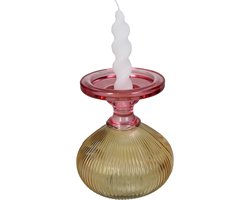 HD Collection Kaarsenhouder Glas Multi 13,5x13,5x15cm