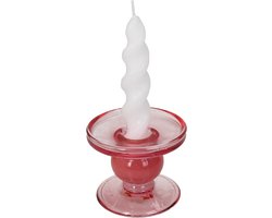 HD Collection Kaarsenhouder Glas Roze 9x9x7cm