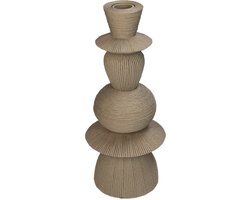 HD Collection Kaarsenhouder Polyhars Zand 10.5x10.5x25.7cm