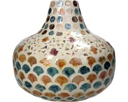 HD Collection Vaas Capiz Multi 24x24x23cm