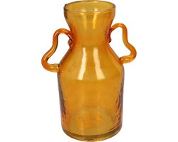 HD Collection Vaas Glas Amber 13x13x18cm