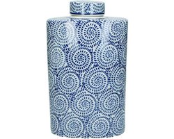 HD Collection - Vaas - Porselein - Blauw - 18x10x30 cm
