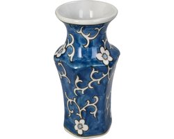 HD Collection Vaas Porselein Blauw 8x8x16,5cm