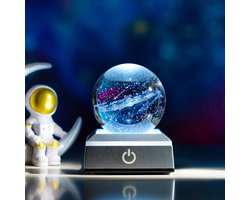 H&D HYALINE & DORA 3D Zonnestelsel Kristallen Bal Multicolor Nachtlampje Decolamp, Glas Zonnestelsel Planeten Bol Thuis Tafel Decor, Wetenschap Ruimte Astronomie Universum Cool Cadeaus (60mm)