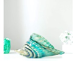 H&D Hyaline&Dora Art Glass Conch Zeeschelpen Beeldjes, Handgeblazen Glas Dierlijke Sculptuur voor Thuis/Kantoor/Boekenplank Moderne Decoratie