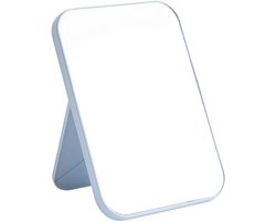 HD make-up spiegel met inklapbare tafelhouder voor handsfree gebruik | ideaal voor thuis, kantoor en reizen | blauw