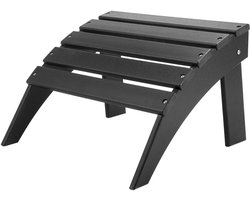 Hdpe Kunststof Opvouwbare Adirondack Poef, 47,7 X 49,7 X 33 cm, Weerbestendige Voetensteun voor Adirondack Stoel, Ideaal voor Patio, Veranda, Zwembad, Gazon, Achtertuin, Zwart