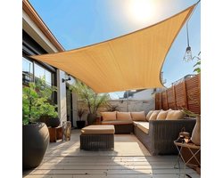 HDPE schaduwzeil verdikt zonneschermgordijn vierkant beige zonneschermnet - creme kleur - 2*2m