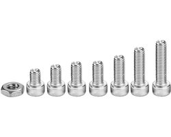 Head Cap Screws, 90Pcs 1/4-20 UNC Cap Head 304 Stainless Steel Hex Screw Assortment Kit, Hex Socket Bolts for Machine Tools and Accessories, with Plastic Box