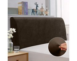 Headboard Cover Elastic Protective Cover - Solid Color All-Inclusive Design - Brown - 120-140CM hoofdbord hoes elastische