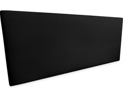 Headboard Nantes Quilted Faux Leather Cover - High-Quality - Practical Design - Black Wood - 100 x 60 cm - Bed 90 hoofdbord hoes elastische