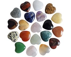 Healing Edelsteen Harten Set - Natuurlijke Stenen voor Meditatie en Decoratie - 20 Stuks (willekeurig 2cm)