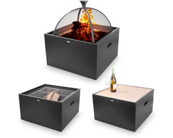 HEAT Outdoor Living Vuurkorf 3 In 1 (Vuurkorf + BBQ+ Tafel)