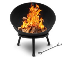 HEAT Outdoor Living Vuurkorf voor Buiten - Kappa Zwart - Ronde Vuurkorf op Poten - Vuurkorf Schaal van Staal - 56x56x60 cm