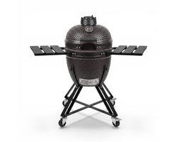 HEAT Premium Kamado Fyregg 18 Inch – Keramische Barbecue – Inclusief Onderstel met Wielen, Zijtafels & Beschermhoes – Bruin