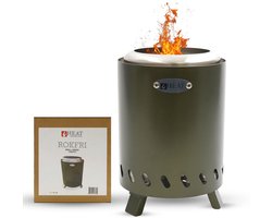 HEAT Rookloze Vuurkorf Rokfri Small – Groene Tafelhaard – Compacte Rookvrije Vuurkorf 16x16x20 cm