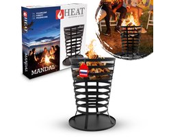 HEAT Vuurkorf Mandal - Zwart - Vuurkorf voor Buiten - Inclusief Bodemplaat - 43x46x64 cm