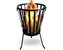 HEAT Vuurkorf Rond Zwart - Vuurkorf voor Buiten - 35x35x57 cm