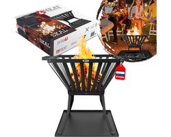 HEAT Vuurkorf Skal Zwart - Vuurkorf voor Buiten - Inclusief Bodemplaat - 39x39x45 cm