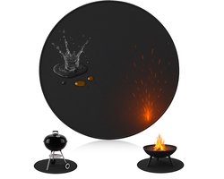 HEAT Vuurvaste Vloermat Rond Ø80 cm – Hittebestendige Beschermmat voor BBQ en Vuurschaal - 3 Laags - Zwart