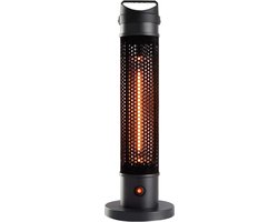 Heater - Terasverwarmer Elektrisch - Staand - 67 cm - 1200 W - Waterbestendig IP55 - Omvalbeveiliging