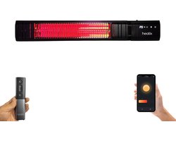 Heatix SMART Terrasverwarmer Elektrisch – Golden Shadow – Infrarood – Wandmodel – 2000W – App-bediening – 9 standen