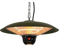 Heatix terrasverwarmer elektrisch - hangend – 2100W – Krachtige infraroodlamp met LED verlichting – met 3 warmteniveau's en afstandsbediening - heater