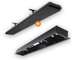Heatstrip Design 2400 Watt met Inbouwframe - Elektrisch - Infrarood - Geen rode gloed - Terrasverwarmer "All Black" edition